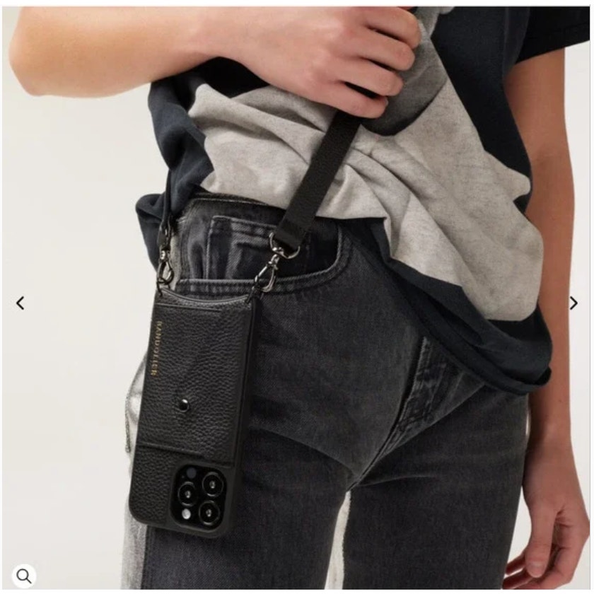 Bandolier Adjustable Crossbody Silver Strap New! Hailey Black Pebbled Leather — image 7 of 8
